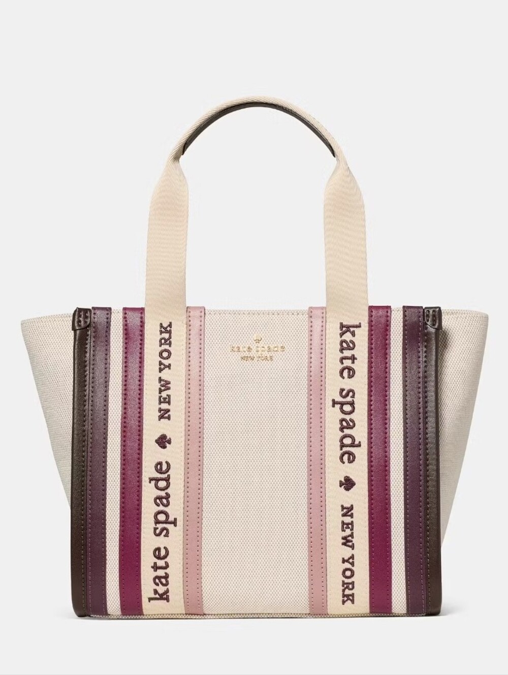 Kate Spade Kip Stripe Small Tote, Deep Cherry Multi